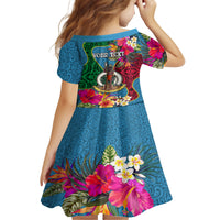 Personalised Sanma Day Kid Short Sleeve Dress Proud To Be A Ni-Van Beauty Pacific Flower LT03 - Polynesian Pride