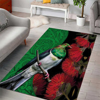 New Zealand Kereru And Pohutukawa Area Rug Maori Tribal Tattoo LT03 - Polynesian Pride