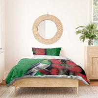 New Zealand Kereru And Pohutukawa Bedding Set Maori Tribal Tattoo LT03 - Polynesian Pride