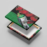 New Zealand Kereru And Pohutukawa Canvas Wall Art Maori Tribal Tattoo LT03 - Polynesian Pride