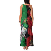 New Zealand Kereru And Pohutukawa Family Matching Tank Maxi Dress and Hawaiian Shirt Maori Tribal Tattoo LT03 - Polynesian Pride