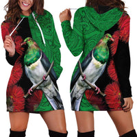 New Zealand Kereru And Pohutukawa Hoodie Dress Maori Tribal Tattoo LT03 - Polynesian Pride