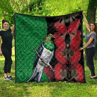 New Zealand Kereru And Pohutukawa Quilt Maori Tribal Tattoo LT03 - Polynesian Pride