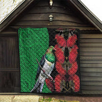 New Zealand Kereru And Pohutukawa Quilt Maori Tribal Tattoo LT03 - Polynesian Pride