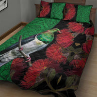 New Zealand Kereru And Pohutukawa Quilt Bed Set Maori Tribal Tattoo LT03 - Polynesian Pride