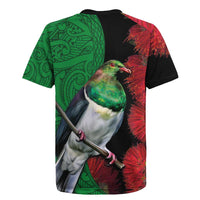 New Zealand Kereru And Pohutukawa Rugby Jersey Maori Tribal Tattoo LT03 - Polynesian Pride