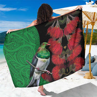 New Zealand Kereru And Pohutukawa Sarong Maori Tribal Tattoo LT03 One Size 44 x 66 inches Black - Polynesian Pride