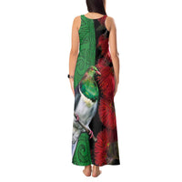 New Zealand Kereru And Pohutukawa Tank Maxi Dress Maori Tribal Tattoo LT03 - Polynesian Pride