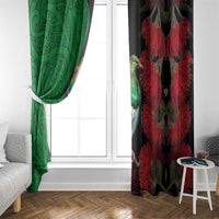 New Zealand Kereru And Pohutukawa Window Curtain Maori Tribal Tattoo LT03 - Polynesian Pride
