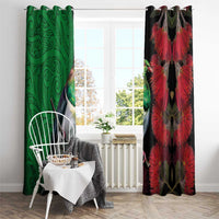 New Zealand Kereru And Pohutukawa Window Curtain Maori Tribal Tattoo LT03 - Polynesian Pride