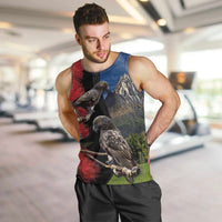 New Zealand Kea And Pohutukawa Men Tank Top With The Mountain Landscape LT03 Black - Polynesian Pride