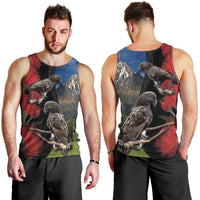 New Zealand Kea And Pohutukawa Men Tank Top With The Mountain Landscape LT03 - Polynesian Pride