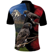 New Zealand Kea And Pohutukawa Polo Shirt With The Mountain Landscape LT03 - Polynesian Pride