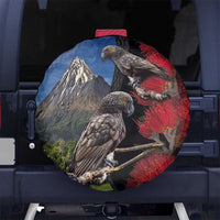 New Zealand Kea And Pohutukawa Spare Tire Cover With The Mountain Landscape LT03 - Polynesian Pride