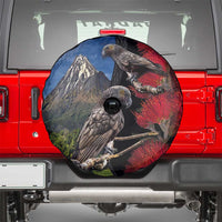 New Zealand Kea And Pohutukawa Spare Tire Cover With The Mountain Landscape LT03 - Polynesian Pride