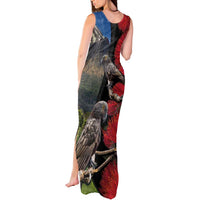 New Zealand Kea And Pohutukawa Tank Maxi Dress With The Mountain Landscape LT03 - Polynesian Pride