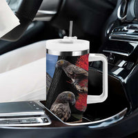 New Zealand Kea And Pohutukawa Tumbler With Handle With The Mountain Landscape LT03 - Polynesian Pride