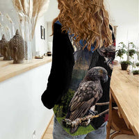 New Zealand Kea And Pohutukawa Women Casual Shirt With The Mountain Landscape