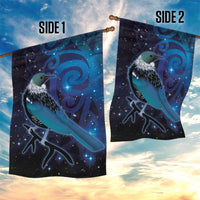 New Zealand Tui Bird Garden Flag The Pleiades Star Cluster and Koru Tribal Tattoo Galaxy Vibe LT03 - Polynesian Pride