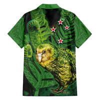 New Zealand Kkp Family Matching Short Sleeve Bodycon Dress and Hawaiian Shirt Silver Fern with Close up of Green Fern Leaves and Maori Tattoo LT03 - Polynesian Pride