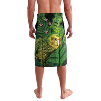 New Zealand Kkp Lavalava Silver Fern with Close up of Green Fern Leaves and Maori Tattoo LT03 - Polynesian Pride