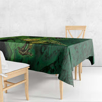 New Zealand Kkp Tablecloth Silver Fern with Close up of Green Fern Leaves and Maori Tattoo LT03 - Polynesian Pride