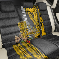 Custom Hawaii Molokai Island Back Car Seat Cover Hawaiian Warrior and Kakau Symbols Abstract Tattoo LT03 - Polynesian Pride