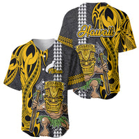 Hawaii Niihau Island Baseball Jersey Hawaiian Warrior and Kakau Symbols Abstract Tattoo LT03 - Polynesian Pride