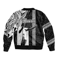 Hawaii Niihau Island Bomber Jacket Hawaiian King and Kakau Symbols Abstract Shoulder Tattoo LT03 - Polynesian Pride
