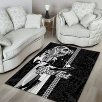 Custom Hawaii Niihau Island Area Rug Hawaiian King and Kakau Symbols Abstract Shoulder Tattoo LT03 - Polynesian Pride