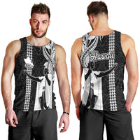 Hawaii Oahu Island Men Tank Top Hawaiian King and Kakau Symbols Abstract Shoulder Tattoo LT03 - Polynesian Pride