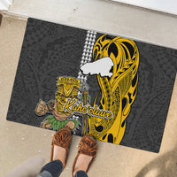 Hawaii Kahoolawe Island Rubber Doormat Hawaiian Warrior and Kakau Symbols Abstract Tattoo LT03 - Polynesian Pride