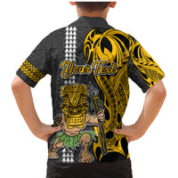 Custom Hawaii Kahoolawe Island Family Matching Mermaid Dress and Hawaiian Shirt Hawaiian Warrior and Kakau Symbols Abstract Tattoo LT03 - Polynesian Pride
