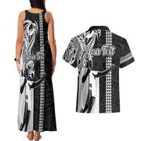 Custom Hawaii Kahoolawe Island Couples Matching Tank Maxi Dress and Hawaiian Shirt Hawaiian King and Kakau Symbols Abstract Shoulder Tattoo LT03 - Polynesian Pride