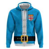 Fiji Merry Christmas Hoodie Santa Suit Style With Tapa Tribal Pattern