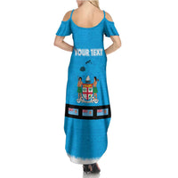 Fiji Merry Christmas Summer Maxi Dress Santa Suit Style With Tapa Tribal Pattern