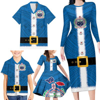 Samoa Merry Christmas Family Matching Long Sleeve Bodycon Dress and Hawaiian Shirt Santa Suit Style With Tatau Tattoo Pattern LT03 - Polynesian Pride