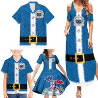 Samoa Merry Christmas Family Matching Summer Maxi Dress and Hawaiian Shirt Santa Suit Style With Tatau Tattoo Pattern LT03 - Polynesian Pride