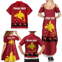 Papua New Guinea Merry Christmas Family Matching Summer Maxi Dress and Hawaiian Shirt Santa Suit Style With Melanesian Pattern LT03 - Polynesian Pride