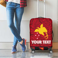 Papua New Guinea Merry Christmas Luggage Cover Santa Suit Style With Melanesian Pattern