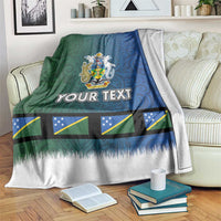 Solomon Islands Merry Christmas Blanket Santa Suit Style With Melanesian Pattern LT03 Green - Polynesian Pride