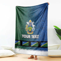 Solomon Islands Merry Christmas Blanket Santa Suit Style With Melanesian Pattern LT03 - Polynesian Pride