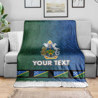Solomon Islands Merry Christmas Blanket Santa Suit Style With Melanesian Pattern LT03 - Polynesian Pride