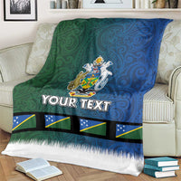 Solomon Islands Merry Christmas Blanket Santa Suit Style With Melanesian Pattern LT03 - Polynesian Pride
