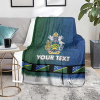 Solomon Islands Merry Christmas Blanket Santa Suit Style With Melanesian Pattern LT03 - Polynesian Pride