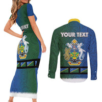Solomon Islands Merry Christmas Couples Matching Short Sleeve Bodycon Dress and Long Sleeve Button Shirt Santa Suit Style With Melanesian Pattern LT03 - Polynesian Pride
