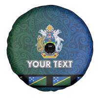 Solomon Islands Merry Christmas Spare Tire Cover Santa Suit Style With Melanesian Pattern