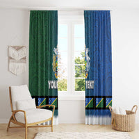 Solomon Islands Merry Christmas Window Curtain Santa Suit Style With Melanesian Pattern