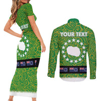 Cook Islands Merry Christmas Couples Matching Short Sleeve Bodycon Dress and Long Sleeve Button Shirt Santa Suit Style With Polynesian Pattern LT03 - Polynesian Pride