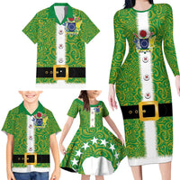 Cook Islands Merry Christmas Family Matching Long Sleeve Bodycon Dress and Hawaiian Shirt Santa Suit Style With Polynesian Pattern LT03 - Polynesian Pride